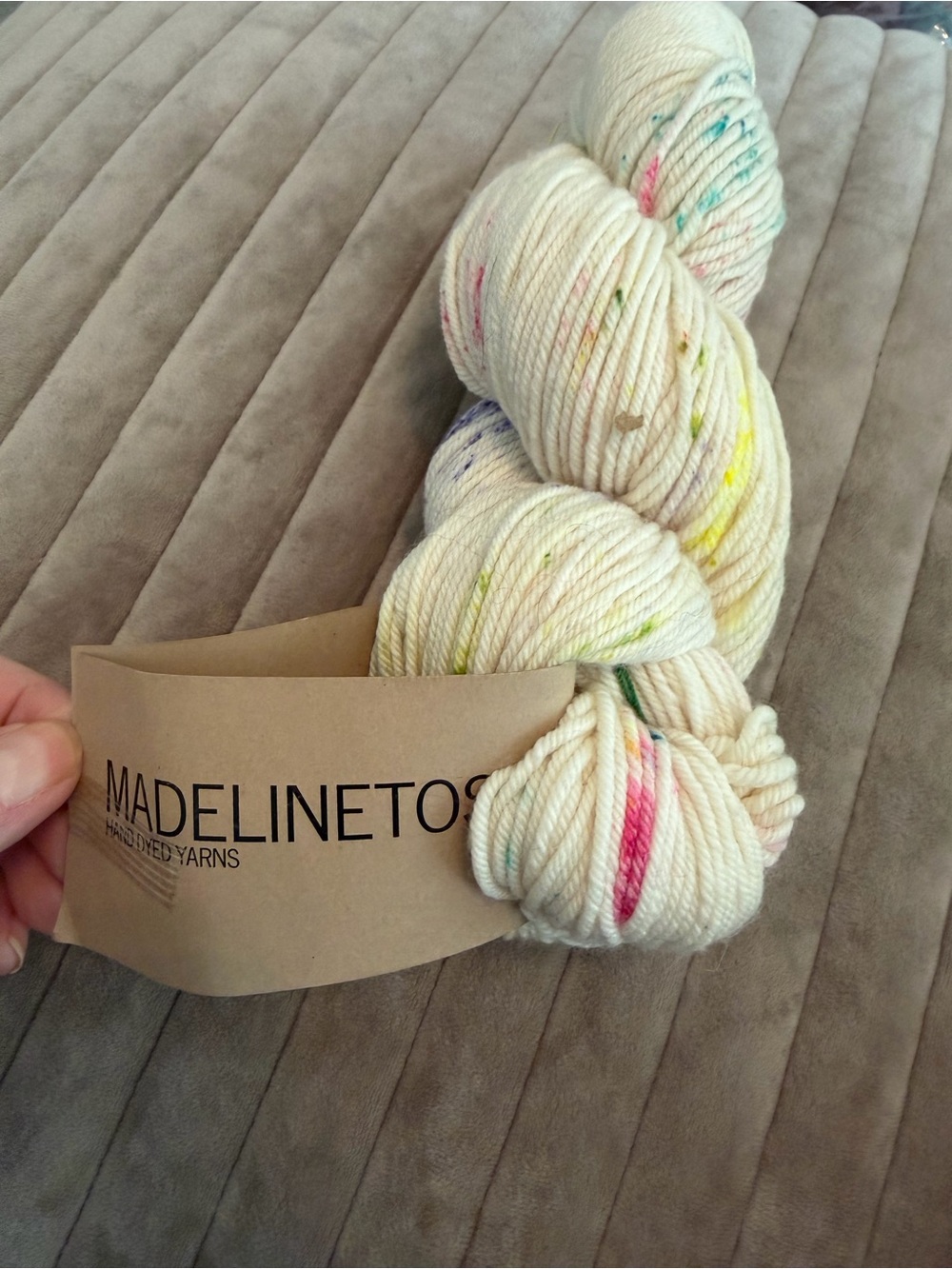 Madeline Tosh Speckled Cream  Yarn